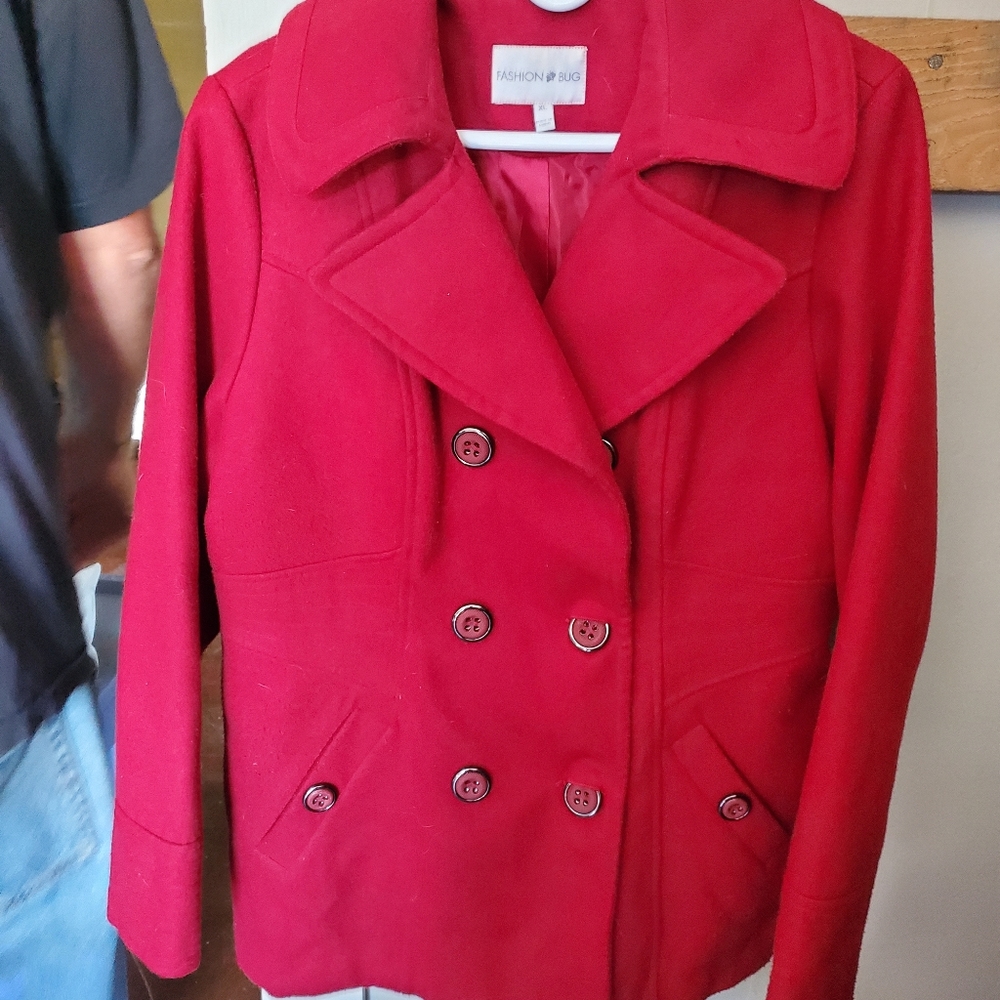 Red Winter Wool Jacket - image 1